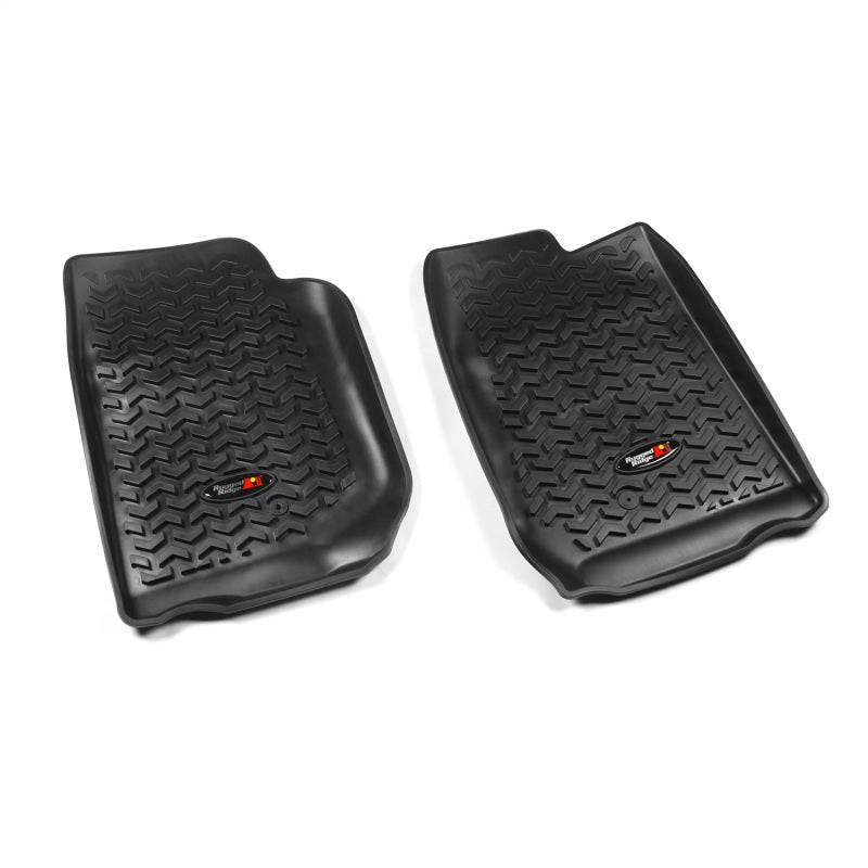 Rugged Ridge 12920.01 - RUG12920.01 - Rugged Ridge Floor Liner Front Black 2007-2018 Jeep Wrangler Unlimited JK 4 Dr - Shipped in Europe - Tuningsupply.com