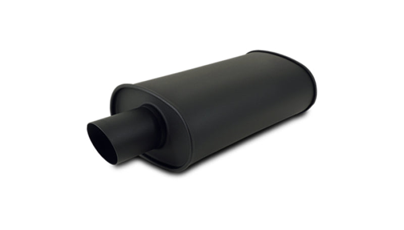 Vibrant 1154 - VIB1154 - Vibrant StreetPower FLAT BLACK Oval Muffler with Single 4in Outlet - 4in inlet I.D. - Shipped in Europe - Tuningsupply.com