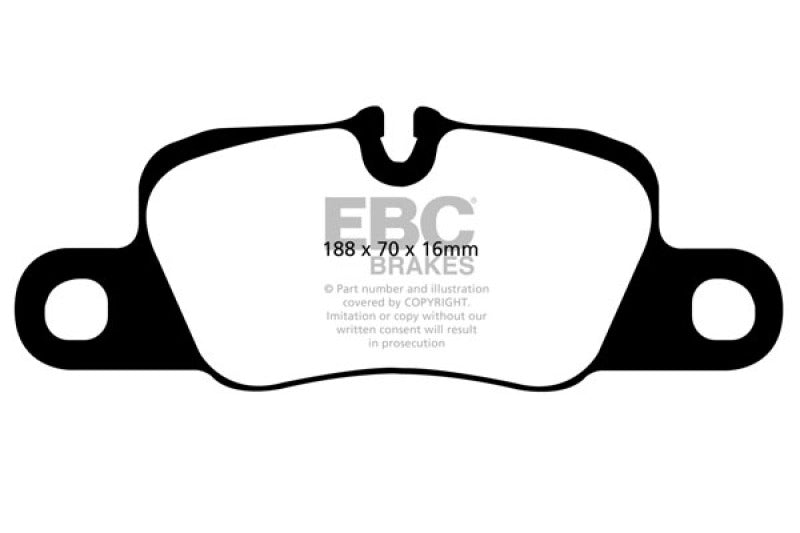 EBC DP51858NDX - EBCDP51858NDX - EBC 12-13 Porsche Panamera (Cast Iron only) 3.0 SC Hybrid Bluestuff Rear Brake Pads - Shipped in Europe - Tuningsupply.com