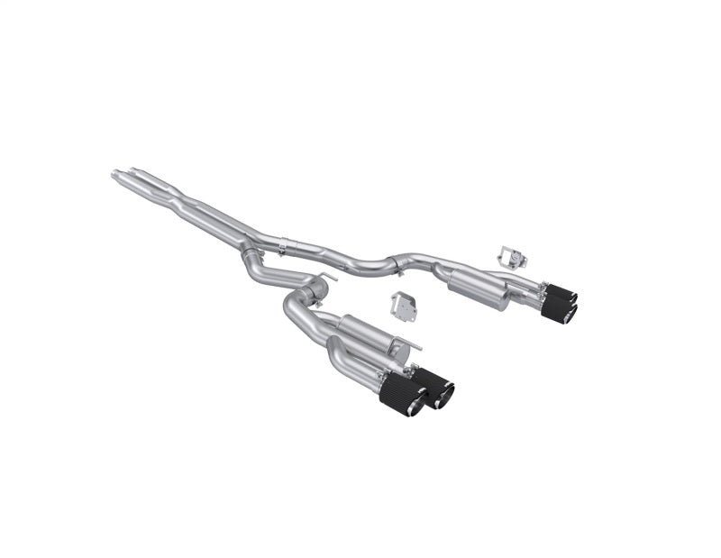 MBRP PS72823CF - MBRPS72823CF - MBRP 2024+ Ford Mustang 5.0L T304 SS 3in Cat-Back Exhaust w/ Quad Carbon Fiber Tips (Valve Delete) - Shipped in Europe - Tuningsupply.com