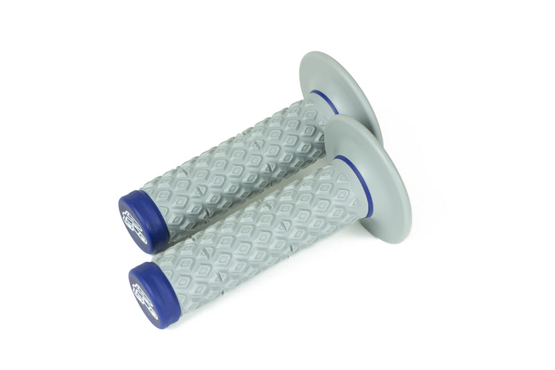Renthal G206 - RENG206 - Renthal Soft/Firm MX Dual Compound Grips Tapered 1/2 Waffle - Gray/Blue - Shipped in Europe - Tuningsupply.com