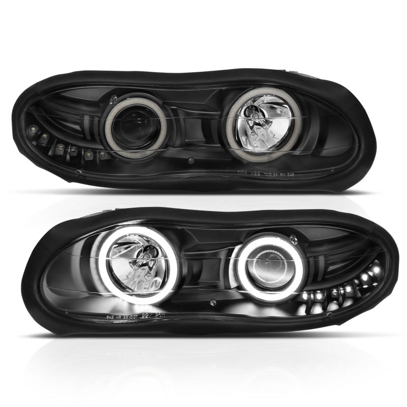 ANZO - ANZ121160 - ANZO 1998-2002 Chevrolet Camaro Projector Headlights w/ Halo Black - Shipped in Europe - Tuningsupply.com
