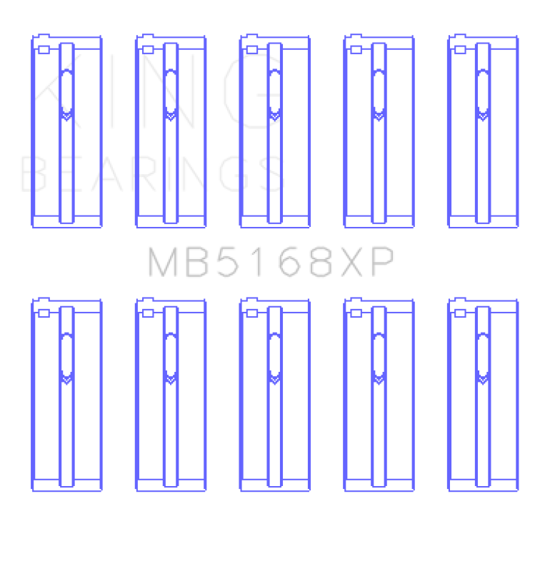 King Engine Bearings GMB5168XPSTDX - KINGMB5168XPSTDX - King Engine Bearings Honda H22 50mm Journal Crankshaft Main Bearing Set - Size STDX - Shipped in Europe - Tuningsupply.com