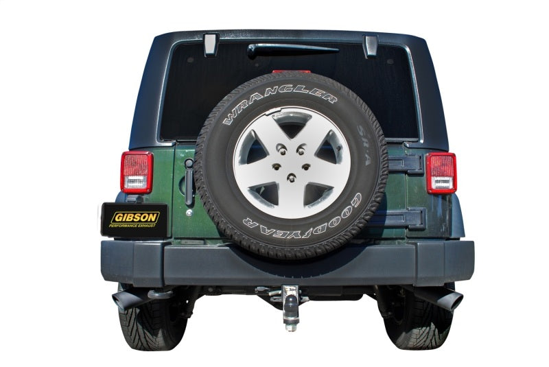Gibson 17306-B - GIB17306-B - Gibson 07-17 Jeep Wrangler JK Sport 3.8L 2.5in Cat-Back Dual Extreme Exhaust - Black Elite (Ceramic) - Shipped in Europe - Tuningsupply.com
