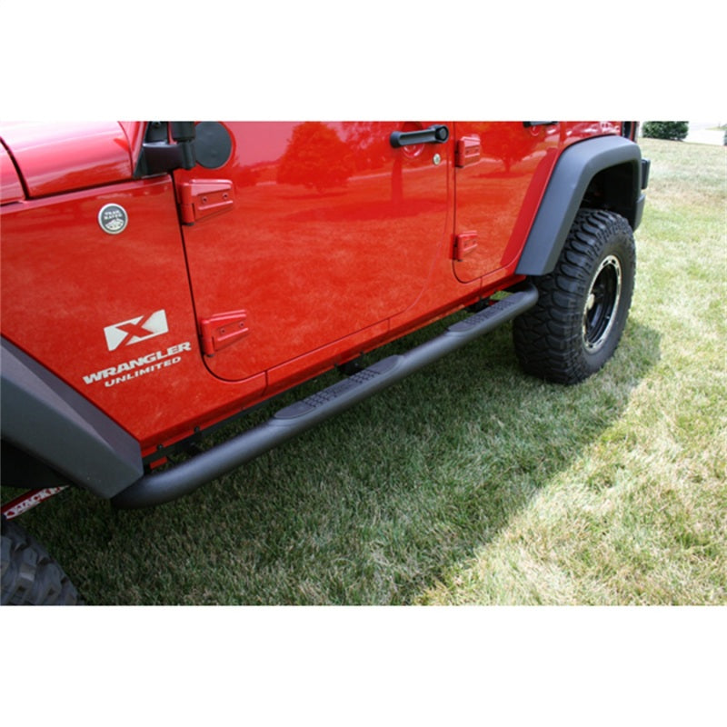 Rugged Ridge 11591.06 - RUG11591.06 - Rugged Ridge 3 In Round Tube Steps Black 07-18 Jeep Wrangler Unlimited JK - Shipped in Europe - Tuningsupply.com