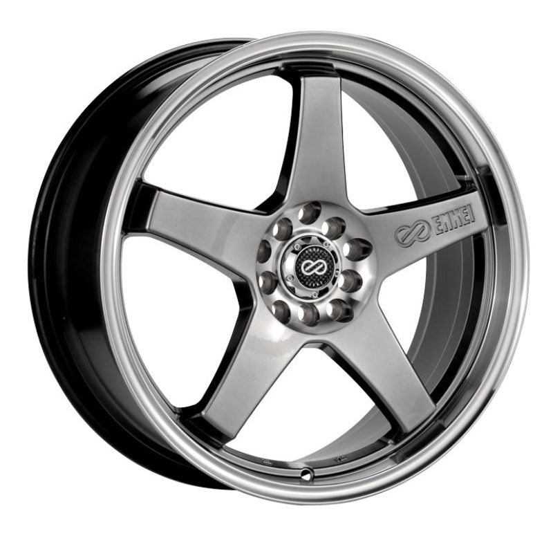 Enkei 446-875-5238HB - ENK446-875-5238HB - Enkei EV5 18x7.5 5x105/110 38mm Offset 72.6 Bolt Diameter Hyper Black w/ Machined Lip Wheel - Shipped in Europe - Tuningsupply.com