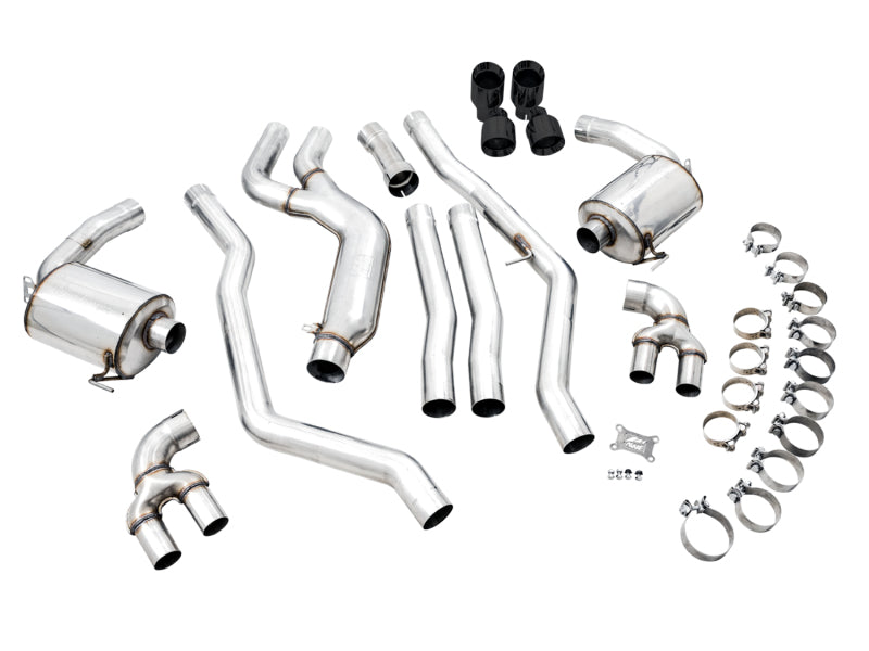 AWE Tuning 3015-43156 - AWE3015-43156 - AWE Tuning 2019+ BMW M340i (G20) Non-Resonated Touring Edition Exhaust - Quad Diamond Black Tips - Shipped in Europe - Tuningsupply.com