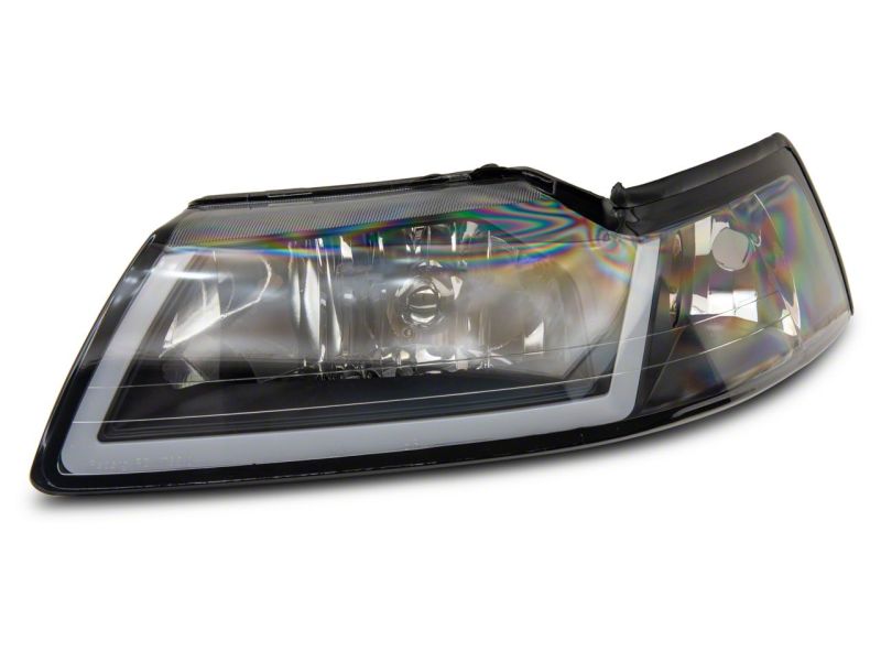 Raxiom 422713 - RAX422713 - Raxiom 99-04 Ford Mustang Axial Series Headlights w/ Sequential LED Bar- Black Housing (Clear Lens) - Shipped in Europe - Tuningsupply.com