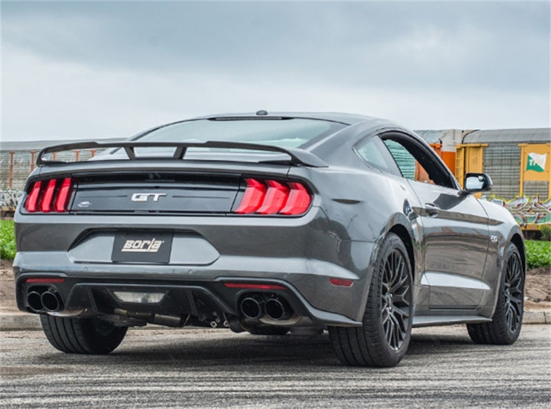 Borla 140742BC - BOR140742BC - Borla 2018 Ford Mustang GT 5.0L AT/MT 3in S-Type Catback Exhaust Black Chrome Tips w/ Valves - Shipped in Europe - Tuningsupply.com