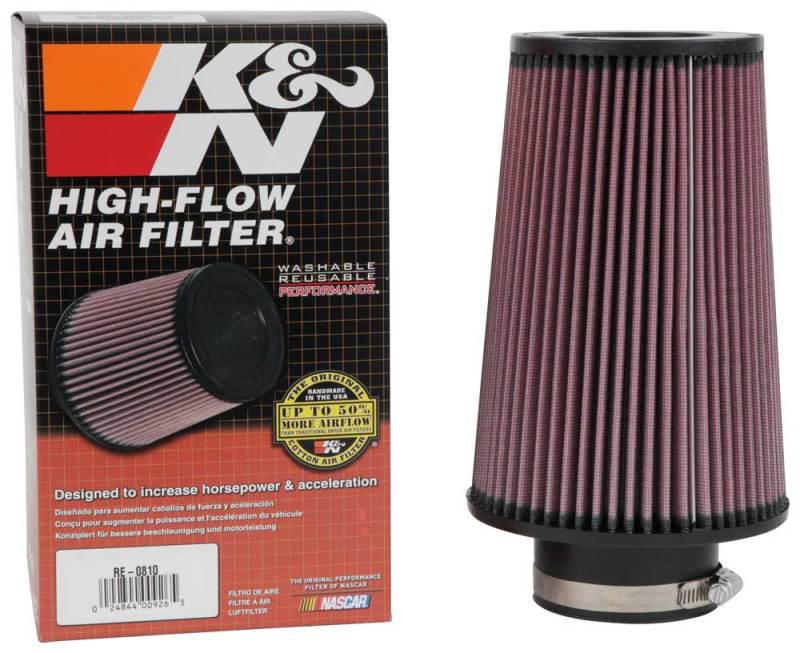 K&N Engineering RE-0810 - KNNRE-0810 - K&N Universal Rubber Filter 3inch FLG / 6inch OD-B / 4-5/8inch OD-T / 9inch L - Shipped in Europe - Tuningsupply.com