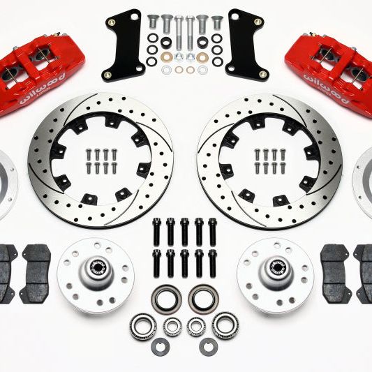 Wilwood 140-10510-DR - WIL140-10510-DR - Wilwood Dynapro 6 Front Hub Kit 12.19in Drilled Red 67-69 Camaro (*Line Kit Needed*) - Shipped in Europe - Tuningsupply.com