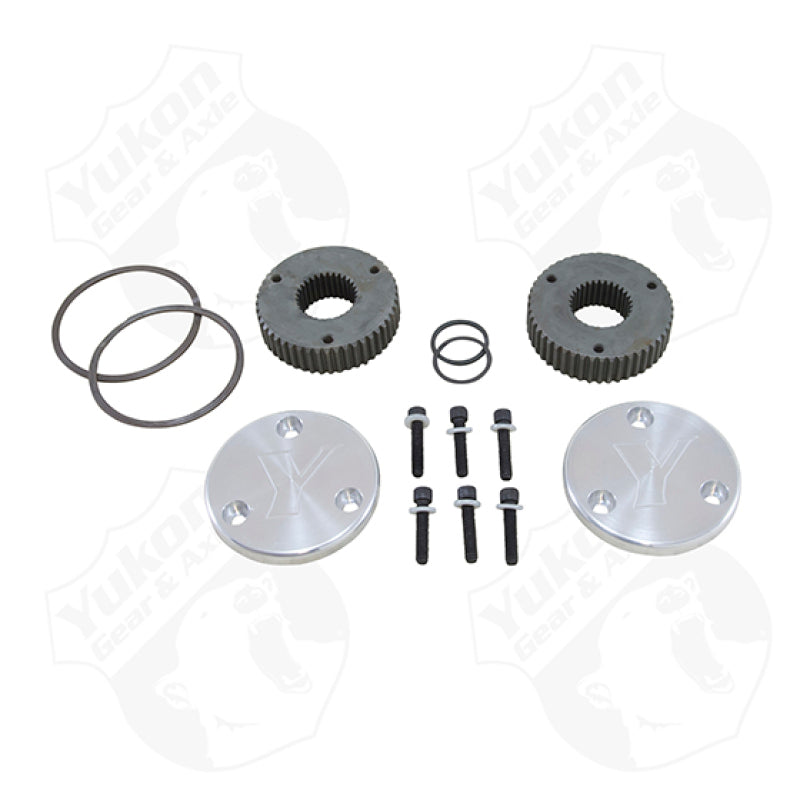 Yukon Gear & Axle YHC50001 - YUKYHC50001 - Yukon Gear Hardcore Drive Flange Kit For Dana 44 / 30 Spline Outer Stubs. Yukon Engraved Caps - Shipped in Europe - Tuningsupply.com