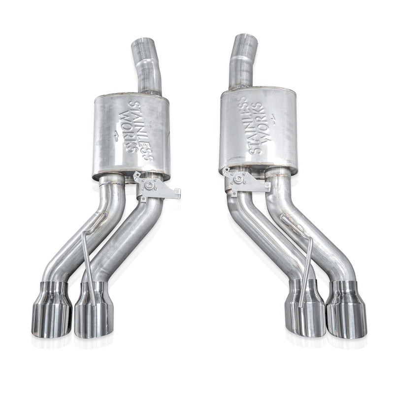 Stainless Works CT5V22AB - SSWCT5V22AB - Stainless Works 22-25 Cadillac CT5-V Blackwing Axle Back Exhaust - Polished Tips - Shipped in Europe - Tuningsupply.com