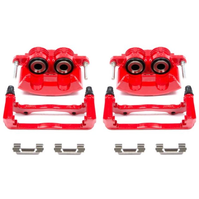 PowerStop S4692 - PSBS4692 - Power Stop 98-02 Chevrolet Camaro Front Red Calipers w/Brackets - Pair - Shipped in Europe - Tuningsupply.com
