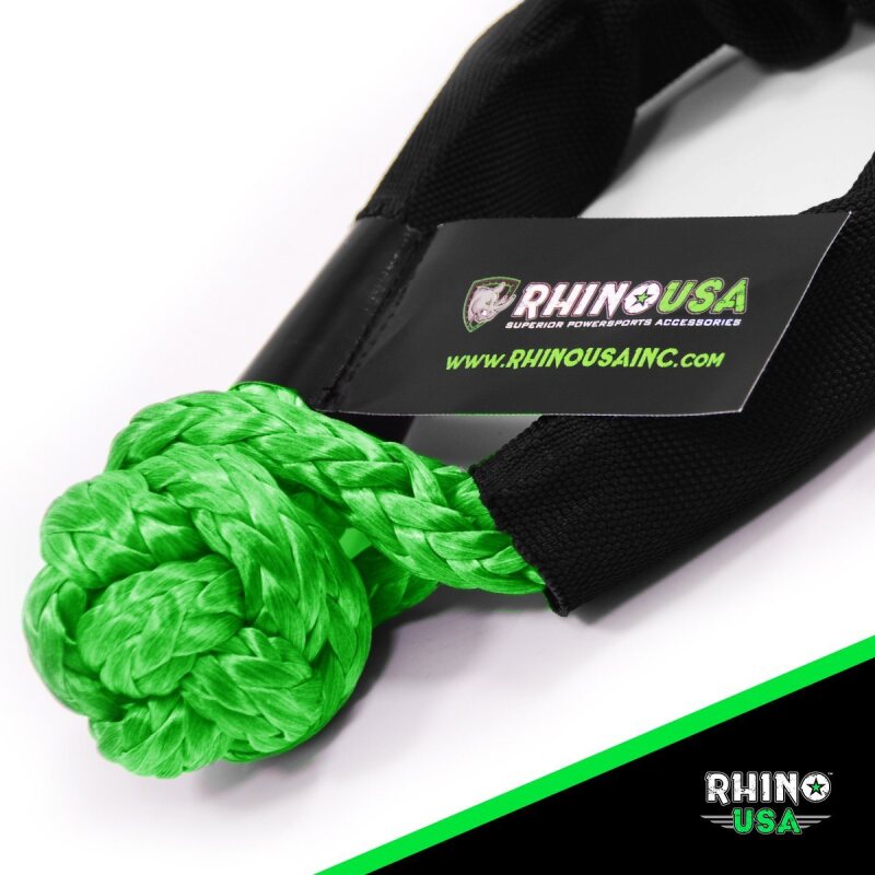 Rhino USA SFTSHACK38-GRN-2 - RSASFTSHACK38-GRN-2 - Rhino USA Synthetic Soft Shackle (2Pk 3/8InX22In) (Green) - Shipped in Europe - Tuningsupply.com