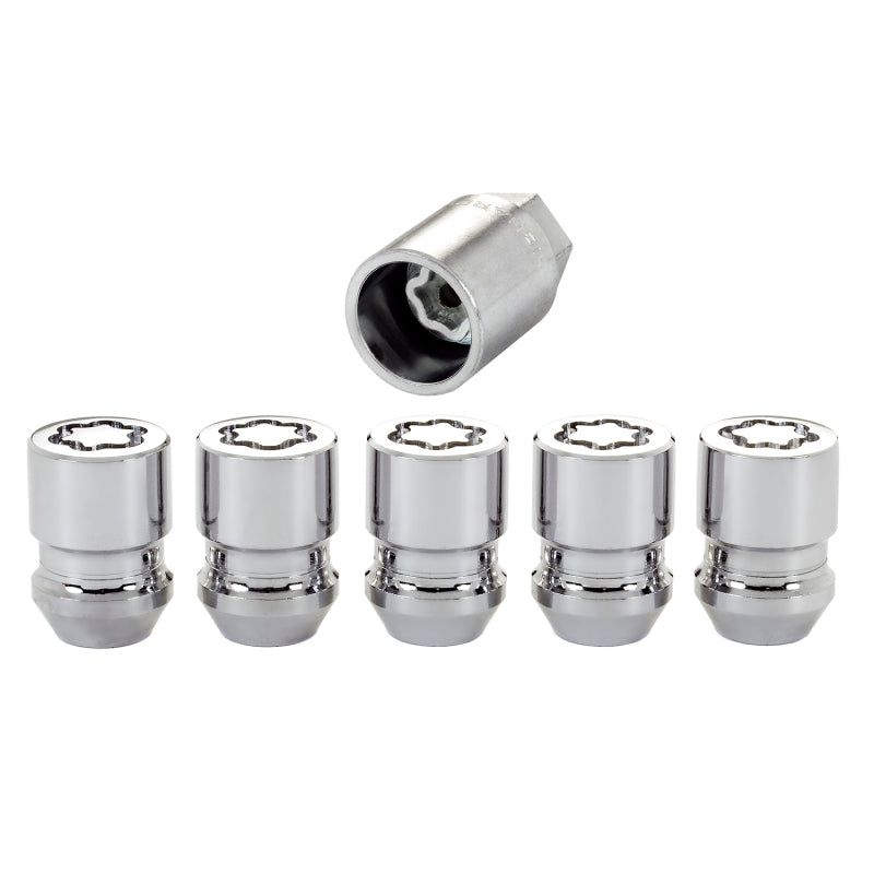 McGard 24557 - MCG24557 - McGard Wheel Lock Nut Set - 5pk. (Cone Seat) M12X1.5 / 13/16 Hex / 1.28in. Length - Chrome - Shipped in Europe - Tuningsupply.com