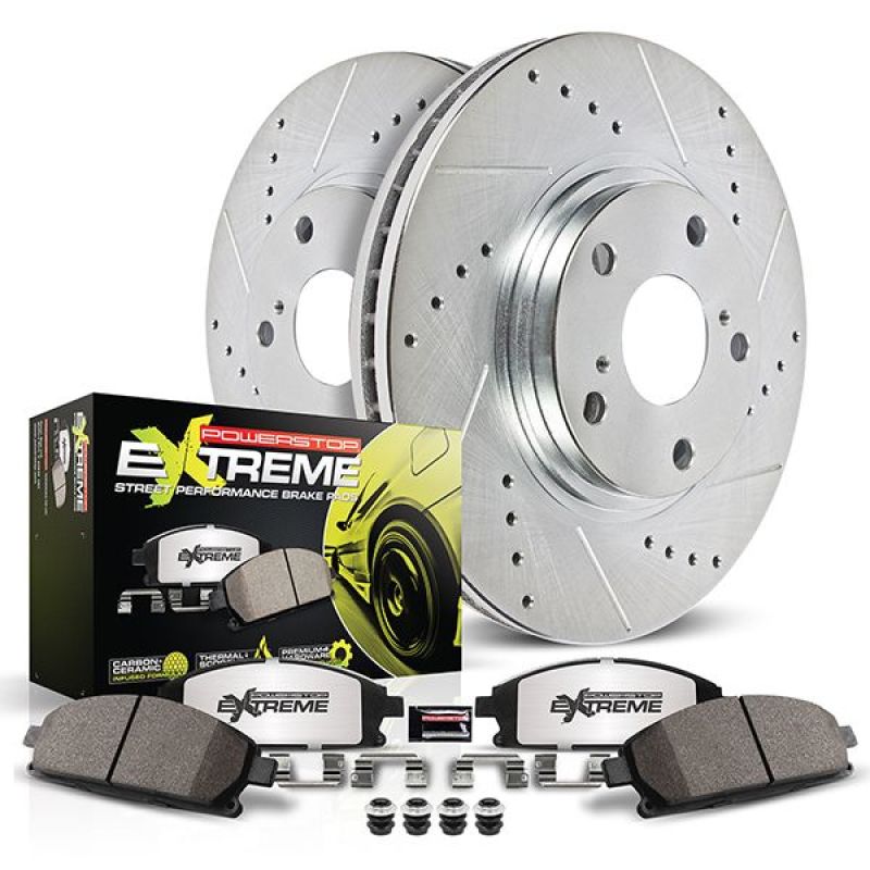 PowerStop K8270-26 - PSBK8270-26 - Power Stop 18-20 Kia Stinger Front Z26 Street Warrior Brake Kit - Shipped in Europe - Tuningsupply.com