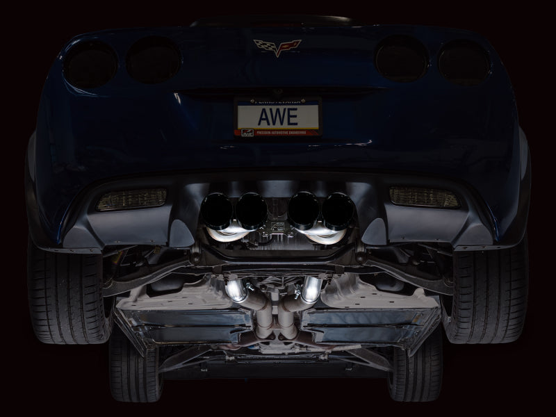 AWE Tuning 3015-43606 - AWE3015-43606 - AWE Tuning C6 Chevrolet Corvette Z06/ZR1 Touring Edition Axle-Back Exhaust w/ Diamond Black Tips - Shipped in Europe - Tuningsupply.com