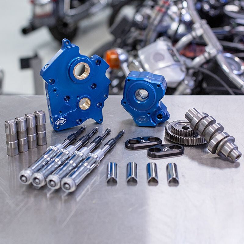 S&S Cycle 310-1006B - SSC310-1006B - S&S Cycle 2017+ M8 Models Gear Drive 475G Cam Chest Kit w/ Chrm Pushrod Tubes - Oil Cooled Incl. VVT - Shipped in Europe - Tuningsupply.com