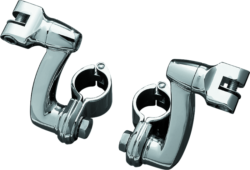 Kuryakyn 7986 - KUR7986 - Kuryakyn Longhorn Offset Peg Mounts With 1-1/4inch Magnum Quick Clamp Chrome (Pair) - Shipped in Europe - Tuningsupply.com