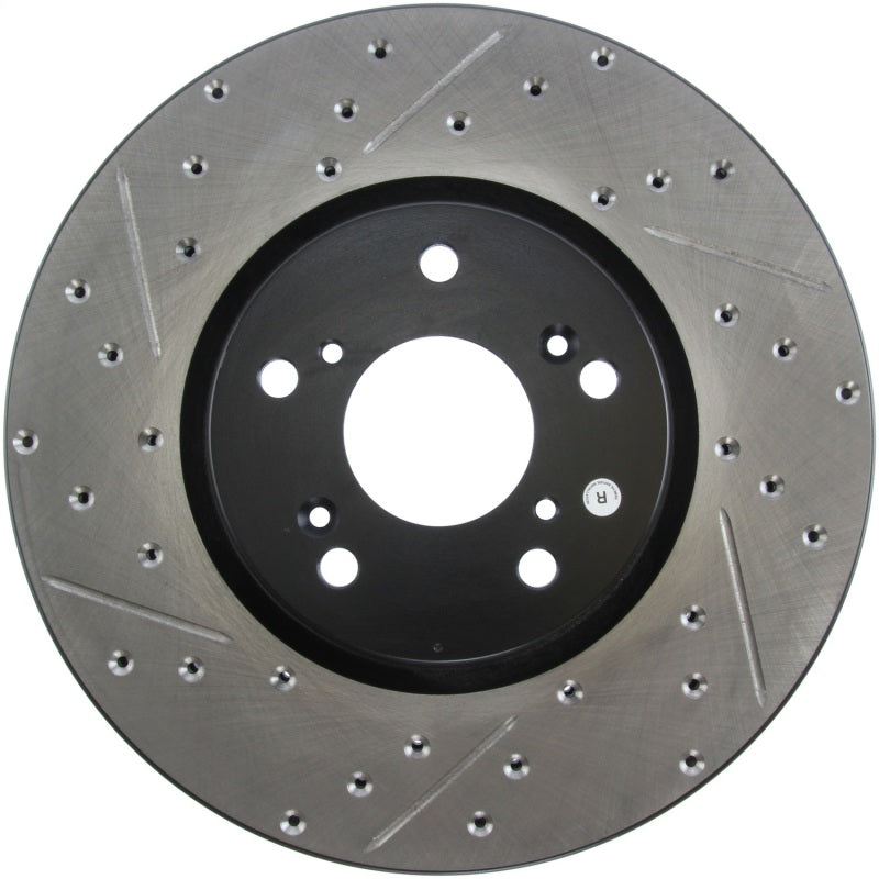 Stoptech 127.40062R - STO127.40062R - StopTech 04-08 Acura TL (Brembo Caliber) SportStop Slotted & Drilled Right Front Rotor - Shipped in Europe - Tuningsupply.com