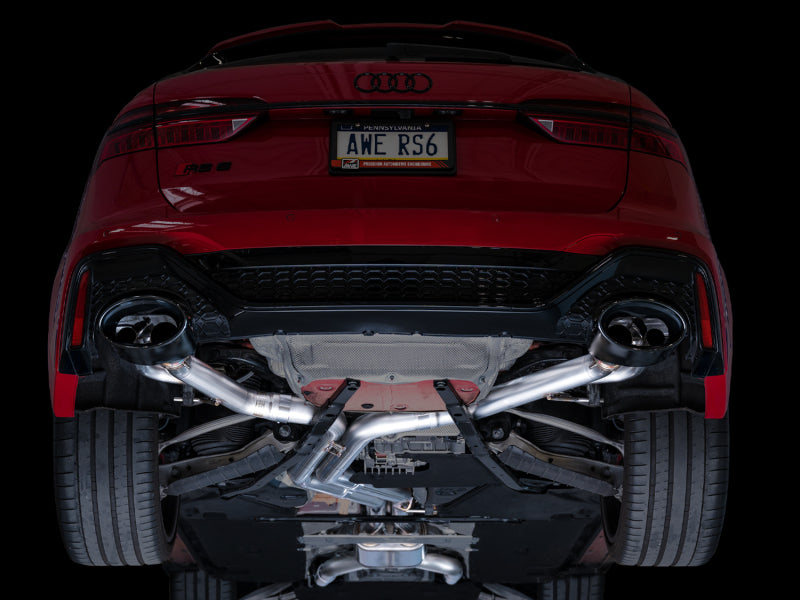 AWE Tuning 3025-33776 - AWE3025-33776 - AWE Tuning 21-23 Audi C8 RS6/RS7 SwitchPath Cat-back Exhaust - Diamond Black Tips - Shipped in Europe - Tuningsupply.com