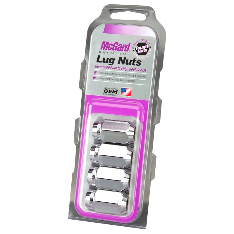 McGard 64000 - MCG64000 - McGard Hex Lug Nut (Cone Seat) 1/2-20 / 13/16 Hex / 1.5in. Length (4-Pack) - Chrome - Shipped in Europe - Tuningsupply.com