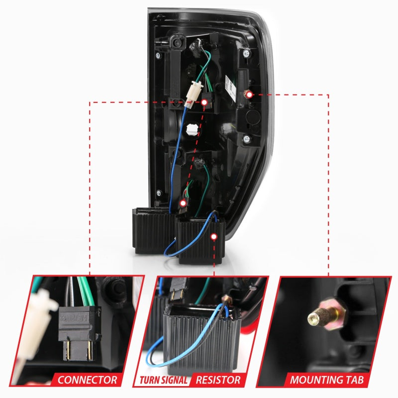 ANZO 311257 - ANZ311257 - ANZO 2009-2013 Ford F-150 LED Taillights Black - Shipped in Europe - Tuningsupply.com