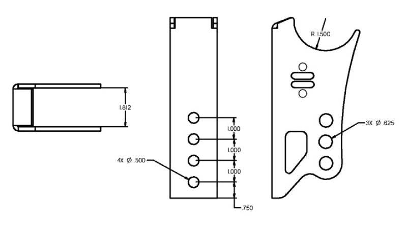 Ridetech 70010122 - RID70010122 - Ridetech Weld On Rear Axle Bracket for Bolt-On 4 Link - Shipped in Europe - Tuningsupply.com