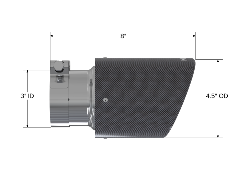 MBRP PT5151CF - MBRPT5151CF - MBRP Universal Carbon Fiber Tip 4.5in OD / 3in Inlet / 7.7in L - Shipped in Europe - Tuningsupply.com