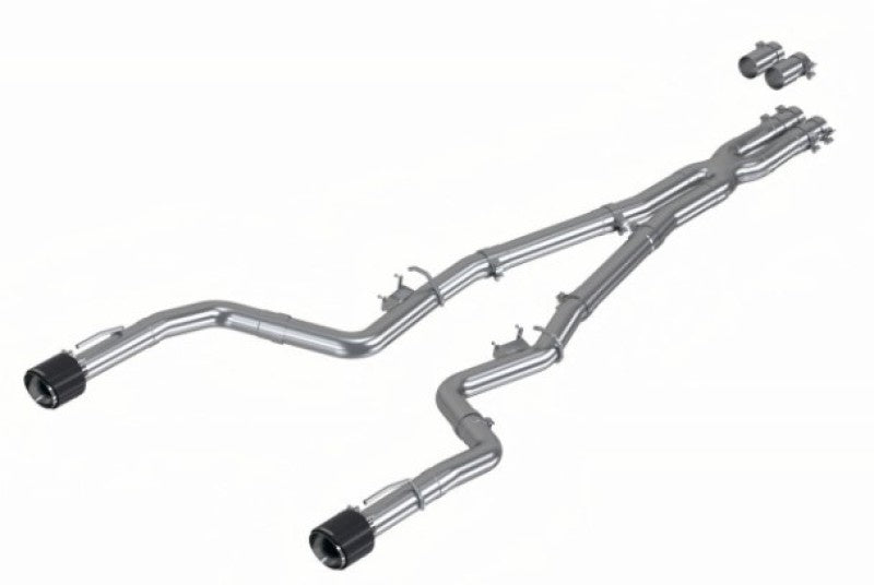 MBRP PS71183CF - MBRPS71183CF - MBRP 17-21 Charger 5.7L/6.2L/6.4L 3in Race Profile Cat-Back w/Dual Carbon Fiber Tips T304 SS Exhaust - Shipped in Europe - Tuningsupply.com