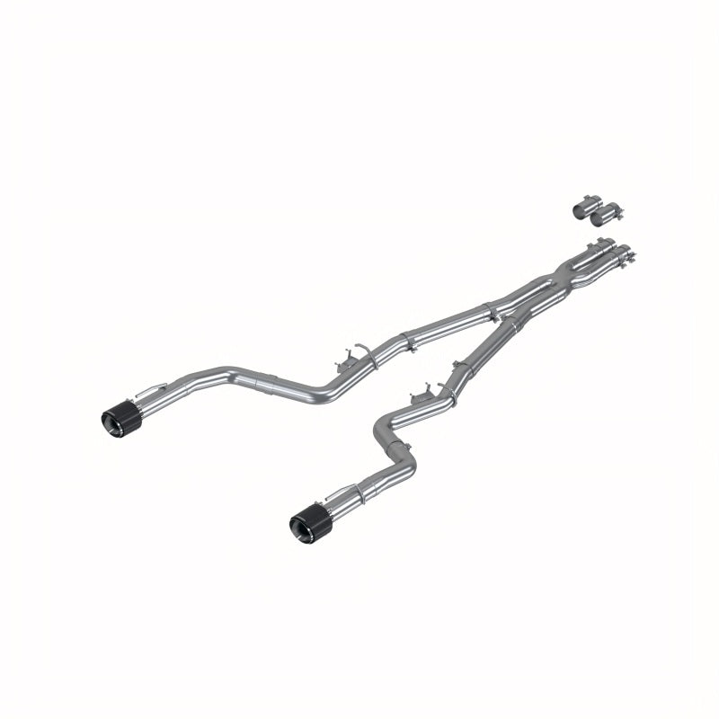 MBRP PS71183CF - MBRPS71183CF - MBRP 17-21 Charger 5.7L/6.2L/6.4L 3in Race Profile Cat-Back w/Dual Carbon Fiber Tips T304 SS Exhaust - Shipped in Europe - Tuningsupply.com