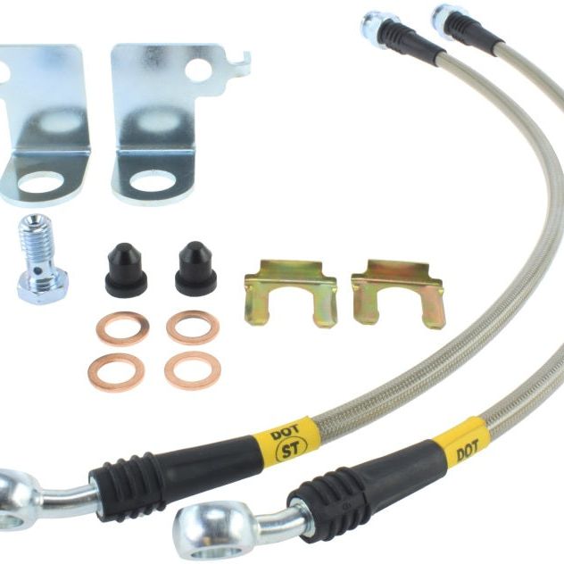 Stoptech 950.61023 - STO950.61023 - StopTech Stainless Steel Front Brake Lines 2015 Ford Mustang Base/V6/GT w/ 320mm & 352mm Front Discs - Shipped in Europe - Tuningsupply.com