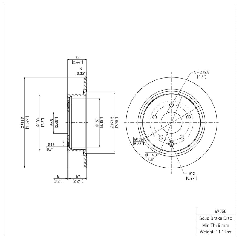 DFC 600-67050 - DFC600-67050 - DFC 02-25 Nissan Altima Rear Brake Rotor - Shipped in Europe - Tuningsupply.com