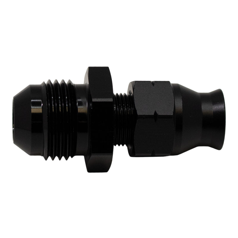 DeatschWerks 6-02-0129-B - DWK6-02-0129-B - DeatschWerks 8AN Male Flare to 5/16in Hardline Compression Adapter - Anodized Matte Black - Shipped in Europe - Tuningsupply.com