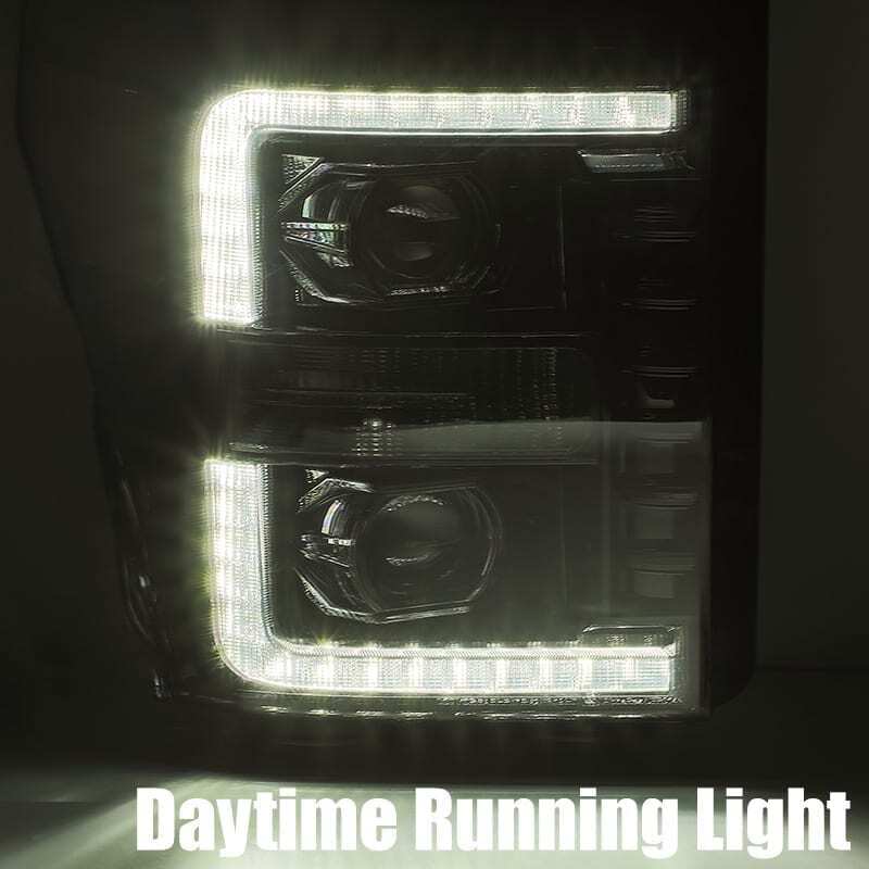 AlphaRex 880140 - ARX880140 - AlphaRex 11-16 Ford F-250 SD PRO-Series Projector Headlights Plank Style Alpha Black w/Seq Signal - Shipped in Europe - Tuningsupply.com