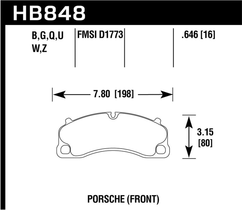 Hawk Performance KHB848B.646 - HAWKHB848B.646 - Hawk 14-19 Porsche 911 GT3/GT3 RS / 2016 Porsche Cayman GT4 HPS 5.0 Front Brake Pads - Shipped in Europe - Tuningsupply.com
