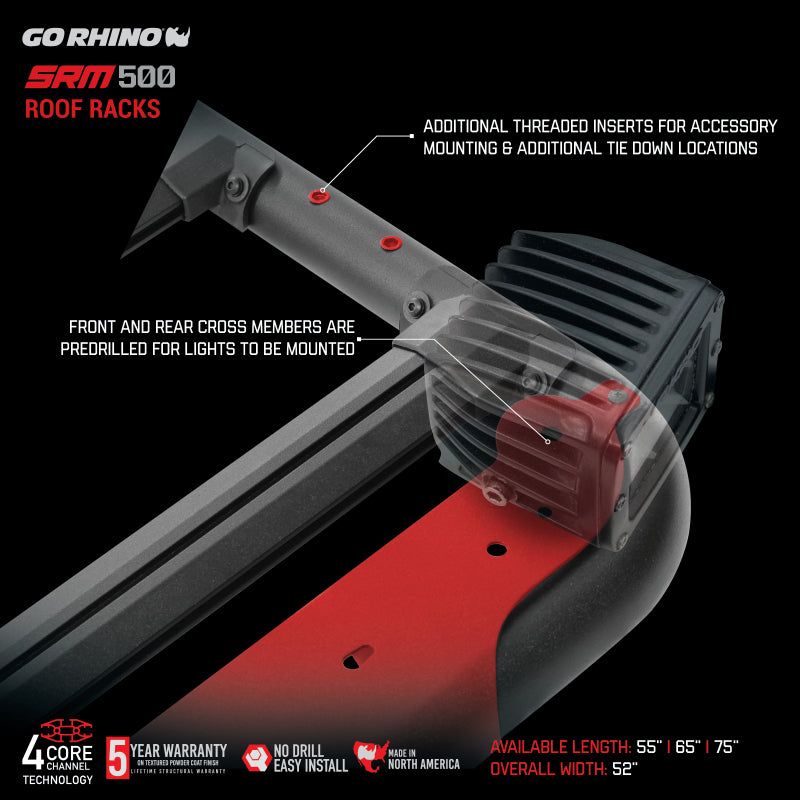 Go Rhino 5935065T - GOR5935065T - Go Rhino SRM 500 Roof Rack - 65in - Shipped in Europe - Tuningsupply.com