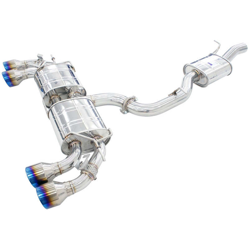 Invidia HS22GFR8GV4RT - INVHS22GFR8GV4RT - Invidia 2022+ Volkswagen Golf R MK8 76mm R400 Valved Cat Back Exhaust Rolled TI Tips - Shipped in Europe - Tuningsupply.com