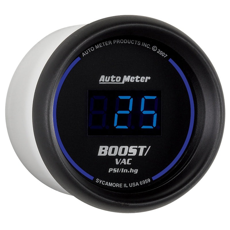 AutoMeter 6959 - ATM6959 - Autometer Cobalt Digital 52.4mm Black Vacuum/Boost Gauge - Shipped in Europe - Tuningsupply.com