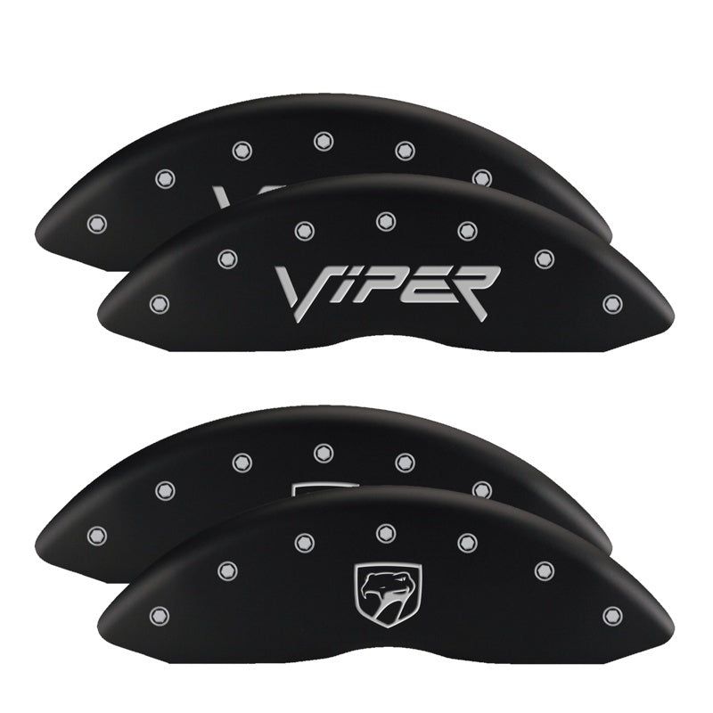 MGP 14005SBOWRD - MGP14005SBOWRD - MGP 4 Caliper Covers Engraved Front & Rear Bowtie Red finish silver ch - Shipped in Europe - Tuningsupply.com