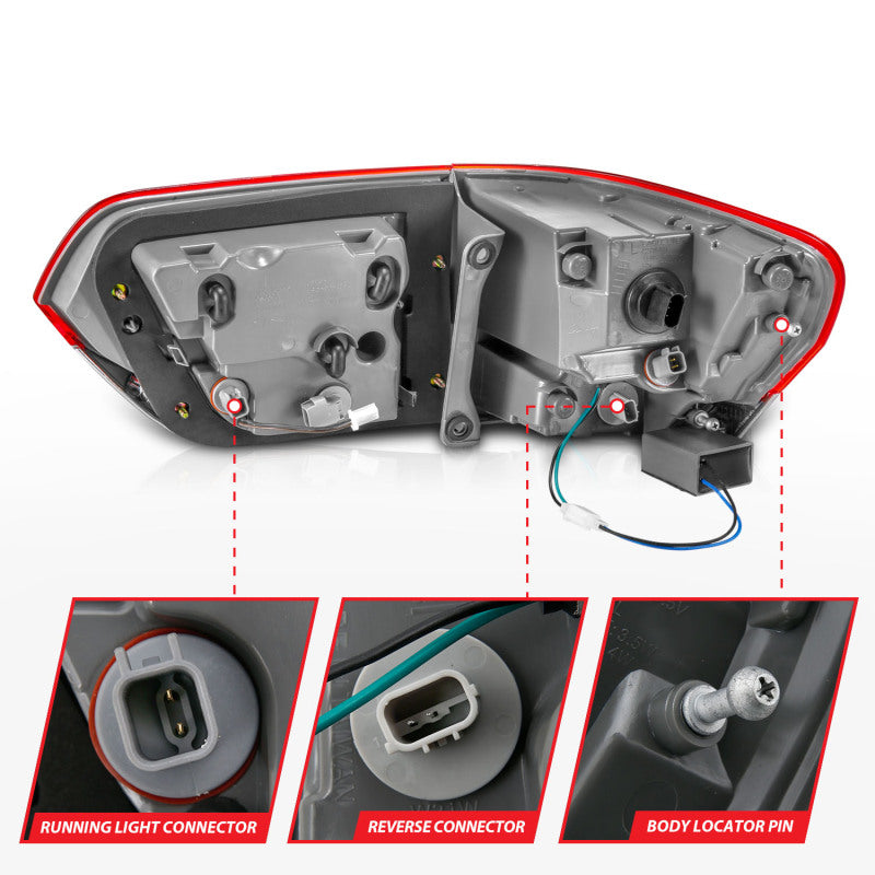 ANZO 311268 - ANZ311268 - ANZO 2014-2016 Jeep Grand Cherokee LED Taillights Red/Clear - Shipped in Europe - Tuningsupply.com