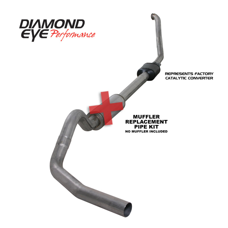 Diamond Eye Performance - DEPK4306S-RP - Diamond Eye KIT 4in TB MFLR RPLCMENT PIPE SGL SS 94-97 7 3L F250/F350 PWRSTROKE NFS W CARB EQIV STDS - Shipped in Europe - Tuningsupply.com