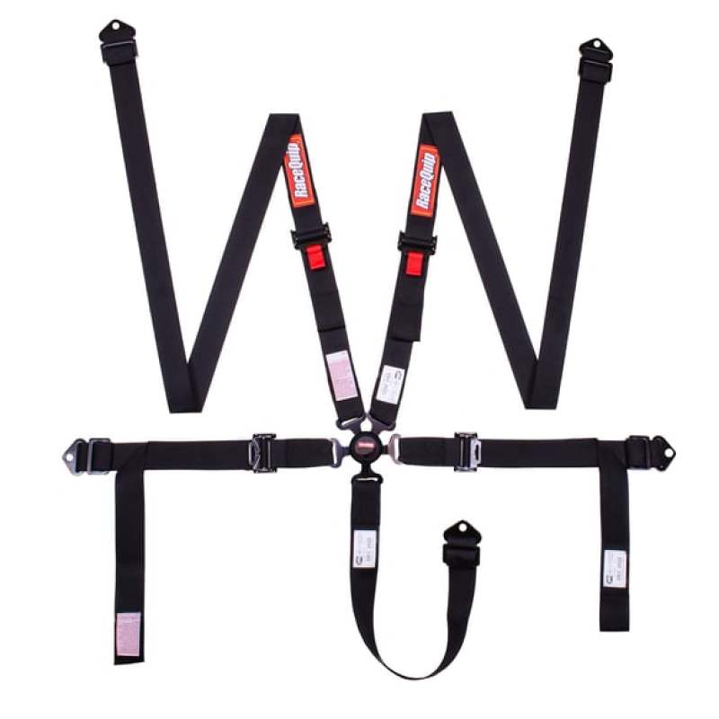 Racequip 841001 - RQP841001 - RaceQuip Camlock 5 Point 2In Auto Racing Harness Set / Pull-Down Lap / SFI 16.1 Seat Belt Set- Black - Shipped in Europe - Tuningsupply.com