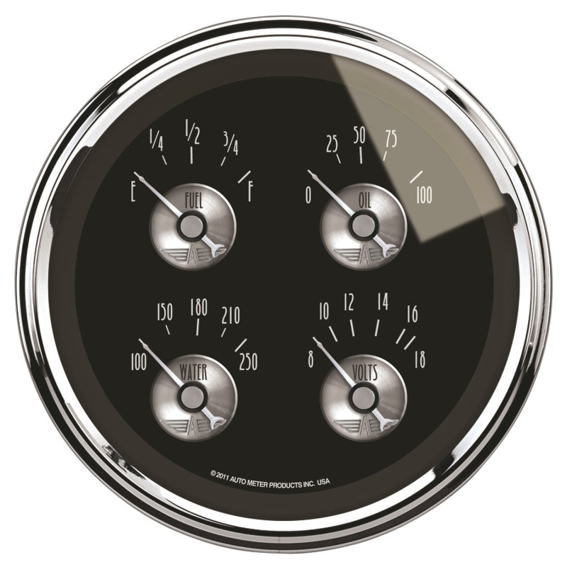 AutoMeter 2012 - ATM2012 - AutoMeter Gauge Quad 5in. 0 Ohm(e) to 90 Ohm(f) Elec Prestige Blk. Diamond - Shipped in Europe - Tuningsupply.com