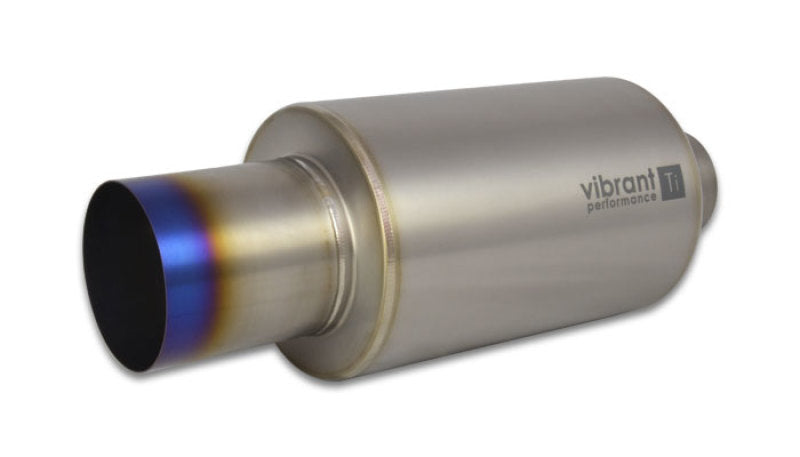 Vibrant 17560 - VIB17560 - Vibrant Titanium Muffler w/Straight Cut Burnt Tip 2.5in. Inlet / 2.5in. Outlet - Shipped in Europe - Tuningsupply.com