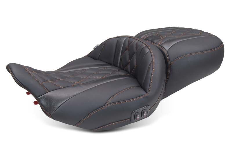 Mustang Motorcycle 89483MO - MMP89483MO - Mustang 23-26 Harley CVO Road Glide Street Glide Heated Deluxe Diamond ST 1pc 2Up Blk w/MO Thread - Shipped in Europe - Tuningsupply.com