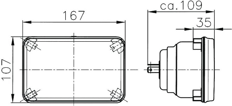 Hella LA003177001 - HELLA003177001 - Hella Module 164 x 103mm H4 12V ECE Universal Lamp - Shipped in Europe - Tuningsupply.com