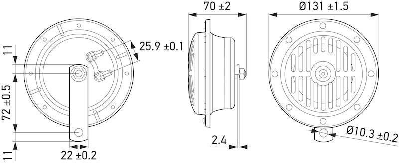 Hella LA004811042 - HELLA004811042 - Hella Supertone Horn Kit 12V 310/380HZ HTone Black - Shipped in Europe - Tuningsupply.com