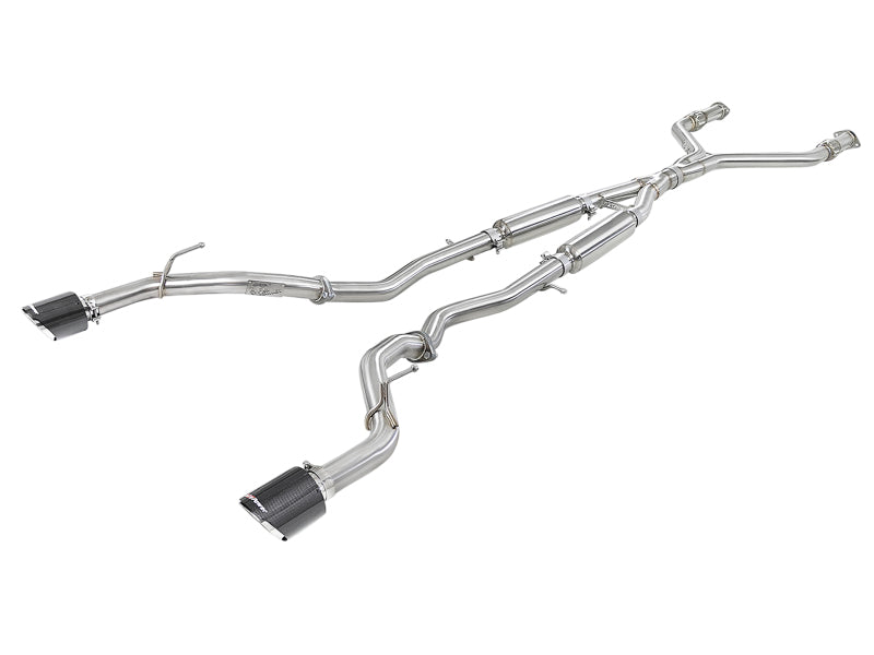 aFe 49-36134NM-C - AFE49-36134NM-C - aFe POWER Takeda 2.5in 304 SS CB Exhaust w/ Carbon Fiber Tips 17-19 Infiniti Q60 V6-3.0L (tt) - Shipped in Europe - Tuningsupply.com